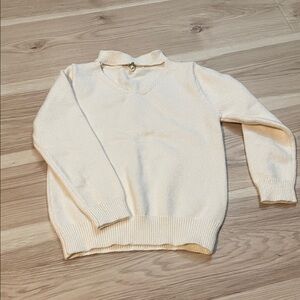 Classic Cream V-Neck Women's Sweater